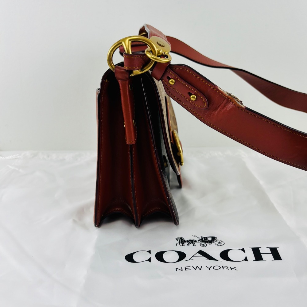 Coach Beat Shoulder Bag Signature Canvas Horse and Carriage Print Brown Ginger - Picture 3 of 14